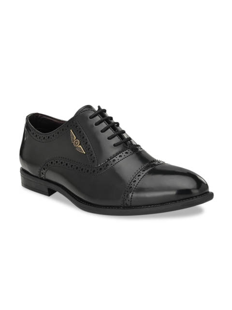 

Alberto Torresi Men Black Solid Patent Finish Formal Brogues