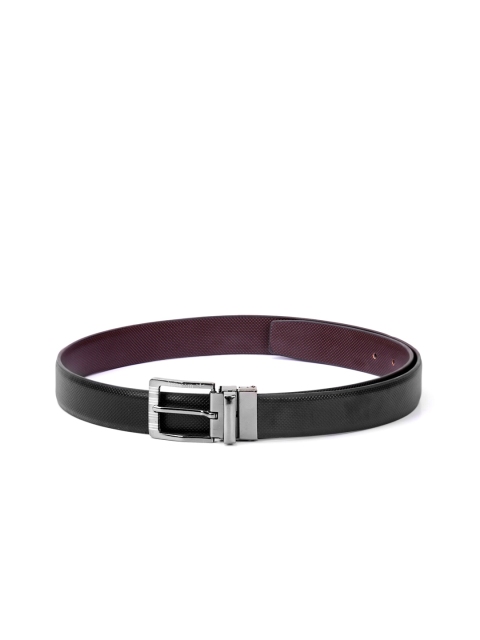 

Krosshorn Men Black & Brown Textured Reversible Belt