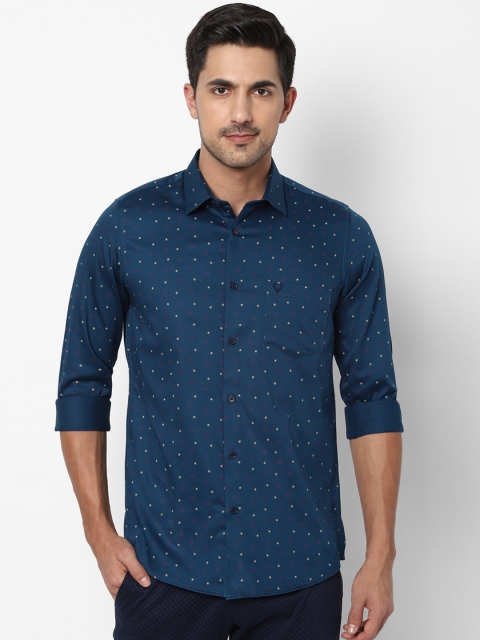 

Allen Solly Men Navy Blue & Off-White Slim Fit Printed Casual Shirt