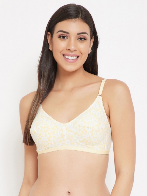 

Clovia Yellow & White Printed Non-Wired Non Padded Everyday Bra BR0185A0232B