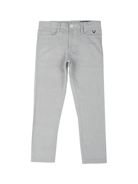 

Allen Solly Junior Boys Grey Slim Fit Self Design Regular Trousers