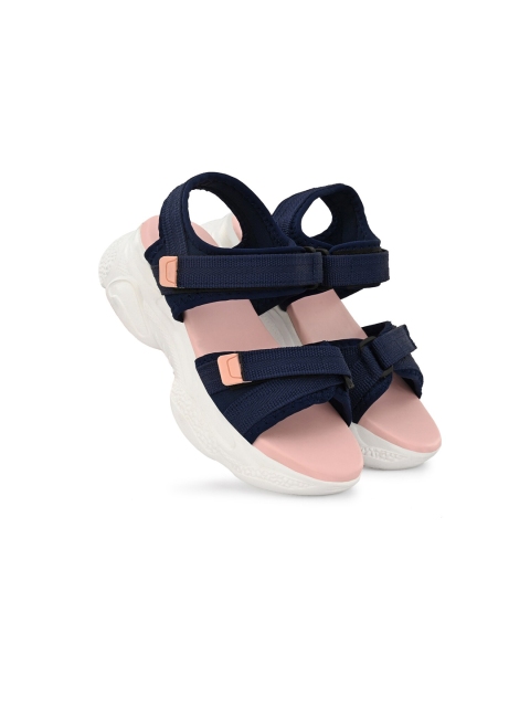 

HIROLAS Women Blue & Pink Sports Sandals
