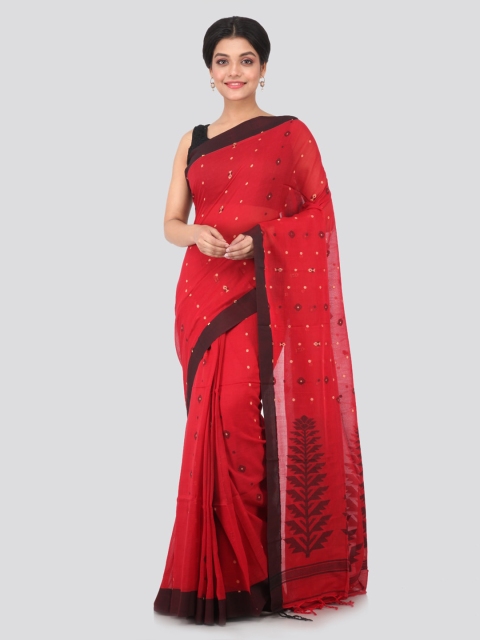 

PinkLoom Maroon Woven Design Pure Cotton Saree