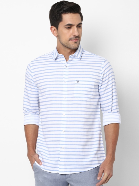 

Allen Solly Men White & Blue Slim Fit Striped Casual Shirt