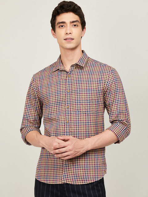 

CODE by Lifestyle Men Pink & Blue Checked Regular Fit Casual Shirt