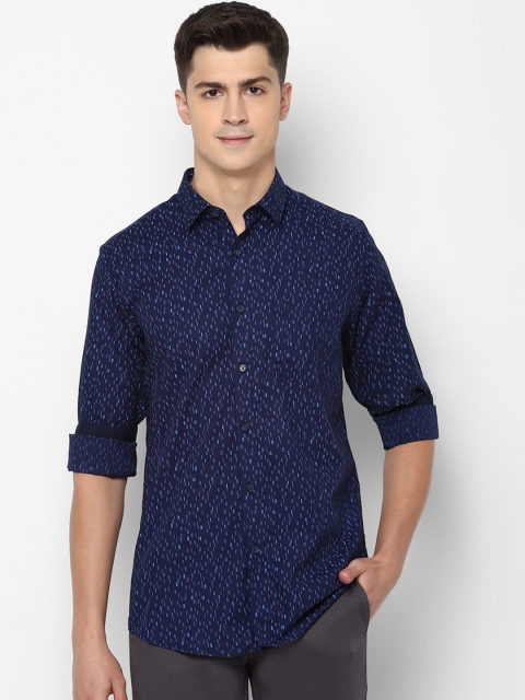 

Allen Solly Men Navy Blue & Purple Slim Fit Printed Casual Shirt