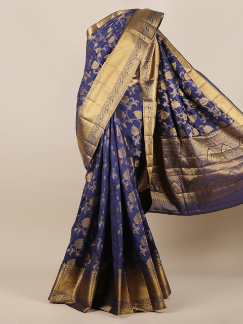

Pothys Purple & Gold-Toned Jute Silk Woven Design Saree