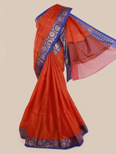 

Pothys Red & Navy Blue Cotton Blend Woven Design Saree