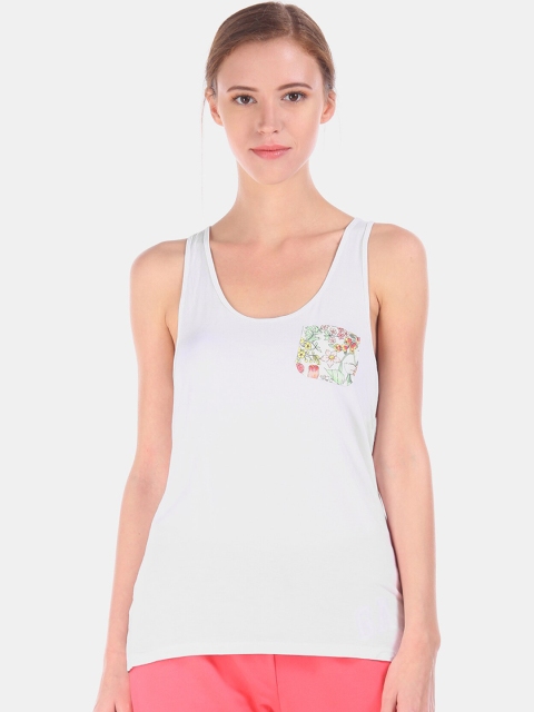 

GAP Women White Knit Tank Top