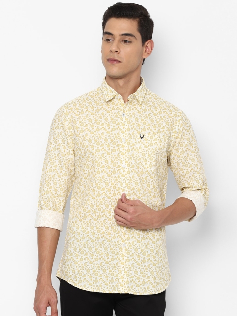 

Allen Solly Men Yellow & White Slim Fit Printed Casual Shirt
