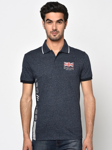 

Octave Men Grey Printed Polo Collar T-shirt