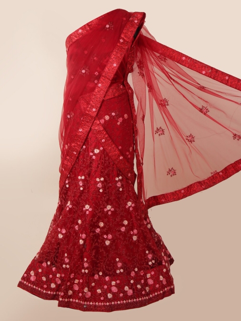 

Pothys Red Embellished Net Saree