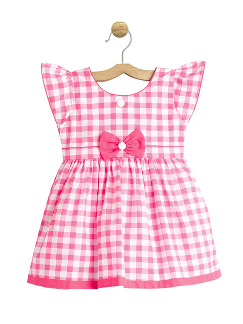 

The Magic Wand Infant Girls Pink & White Cotton Checked Fit and Flare Dress
