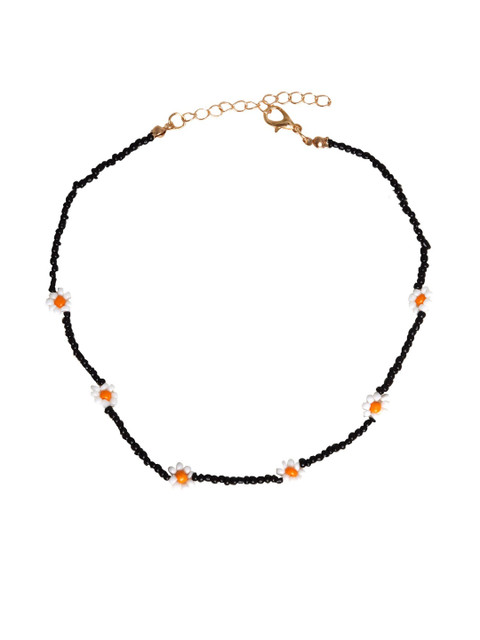 

JOKER & WITCH Black & White Daisy Bloom Beaded Anklet