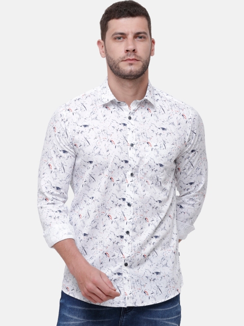 

Alan Scott Men White Regular Fit Printed Pure Cotton Casual Shirt