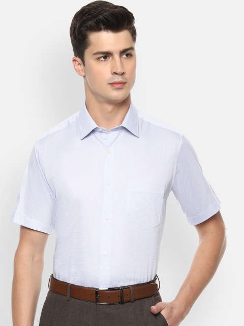 

Van Heusen Men Blue Cotton Regular Fit Printed Formal Shirt