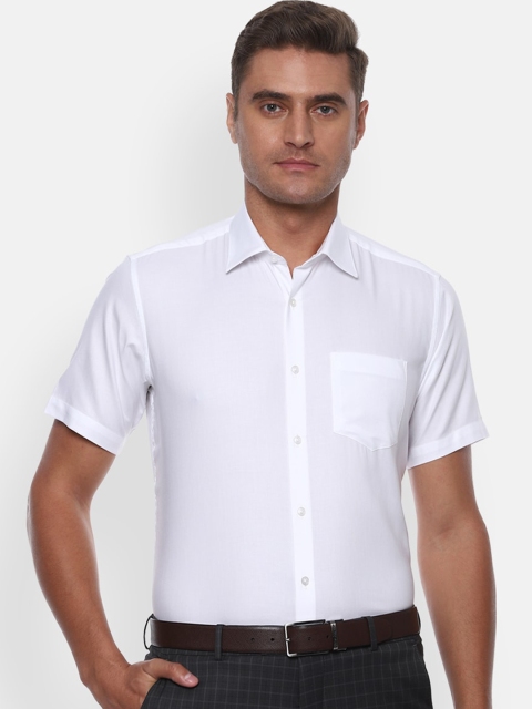 

Van Heusen Men White Cotton Regular Fit Solid Formal Shirt