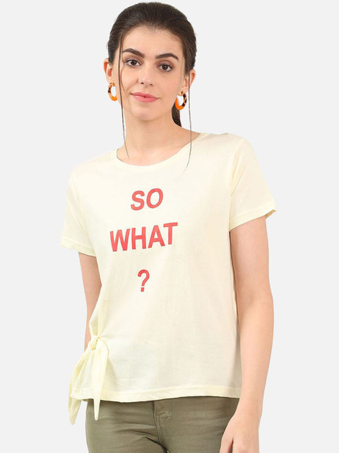 

V2 Value & Variety Cream-Coloured Chambray Regular Top