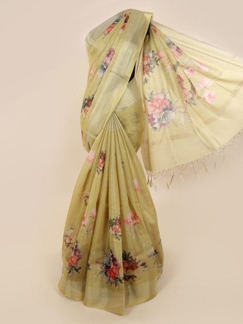

Pothys Beige Floral Printed Tissue Saree