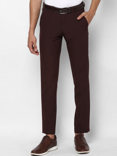 

Allen Solly Men Maroon Slim Fit Solid Formal Trousers