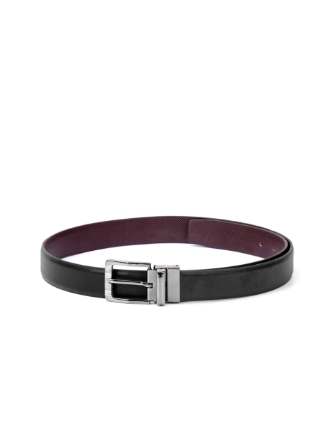

Krosshorn Men Black & Brown Textured Reversible Belt