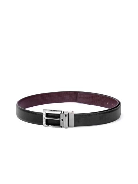 

Krosshorn Men Black Solid Formal Texas Leatherite Reversible Belt