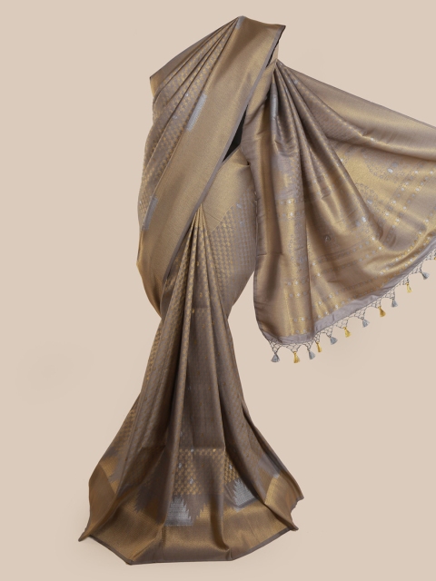 

Pothys Beige & Grey Pure Silk Woven Design Banarasi Saree