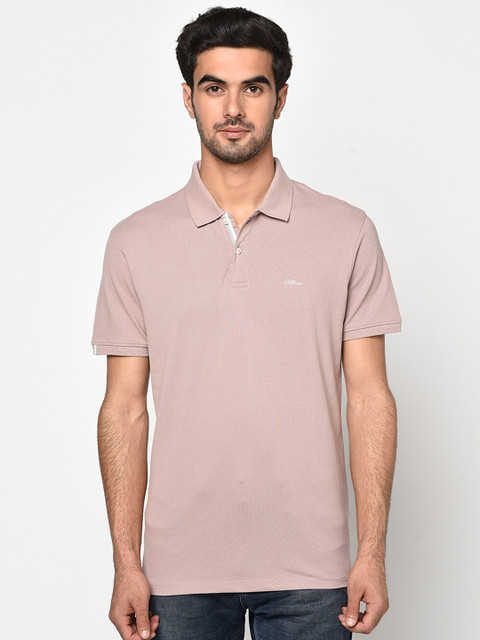 

Octave Men Pink Solid Polo Collar T-shirt