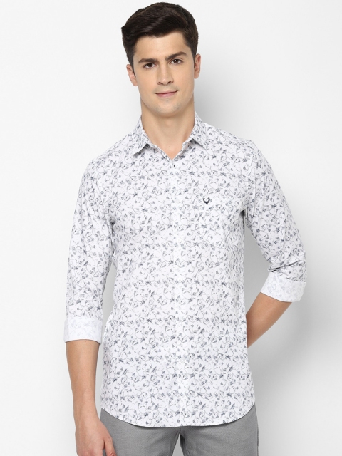 

Allen Solly Men White & Navy Blue Slim Fit Printed Casual Shirt
