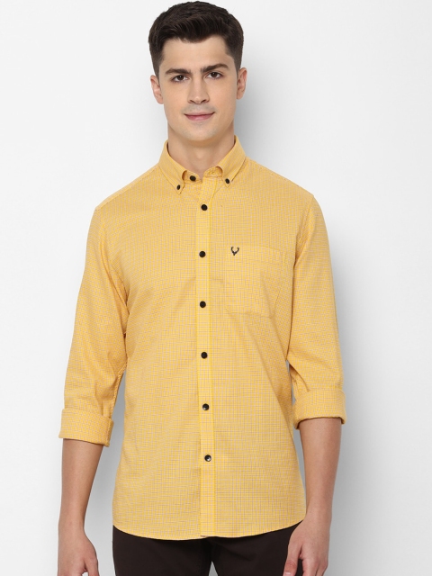 

Allen Solly Men Mustard Yellow & Red Slim Fit Checked Casual Shirt