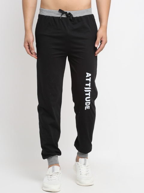 VIMAL JONNEY Men Black & White Printed Joggers