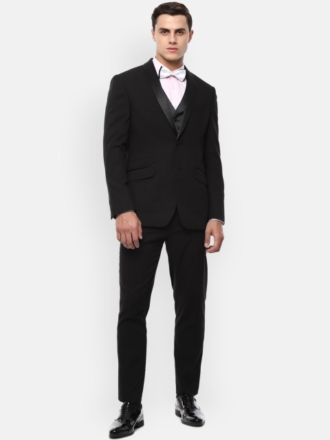 

Van Heusen Men Black Solid Slim-Fit Tuxedo Three-Piece Party Suit