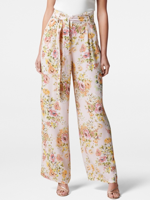 

Forever New Women Beige Floral Printed Parallel Trousers