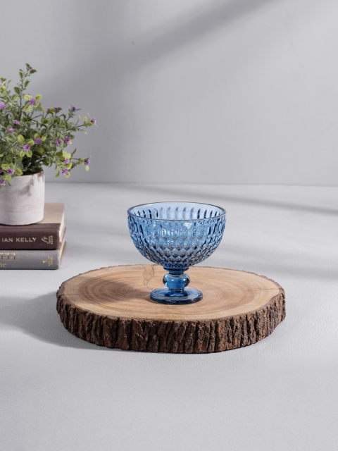 

Pure Home and Living Set of 2 Blue Bubble Textured Footed Ice Cream Bowl