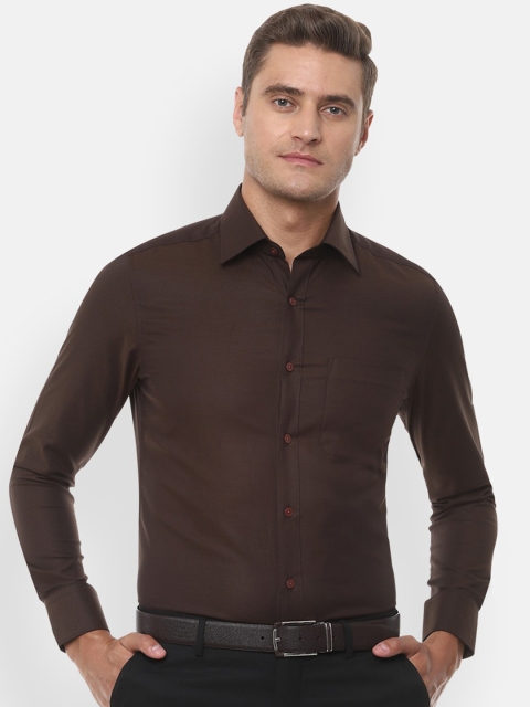 

Louis Philippe Men Coffee Brown Regular Fit Solid Pure Cotton Formal Shirt