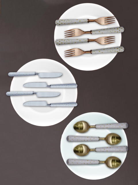 

nestroots Gold-Toned & Silver-Toned 12 Pc Stainless Steel Cutlery Set