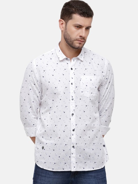 

Alan Scott Men White Regular Fit Printed Pure Cotton Casual Shirt