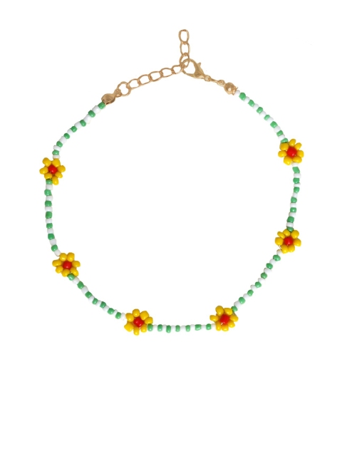 

JOKER & WITCH White & Yellow Daisy Bloom Beaded Anklet
