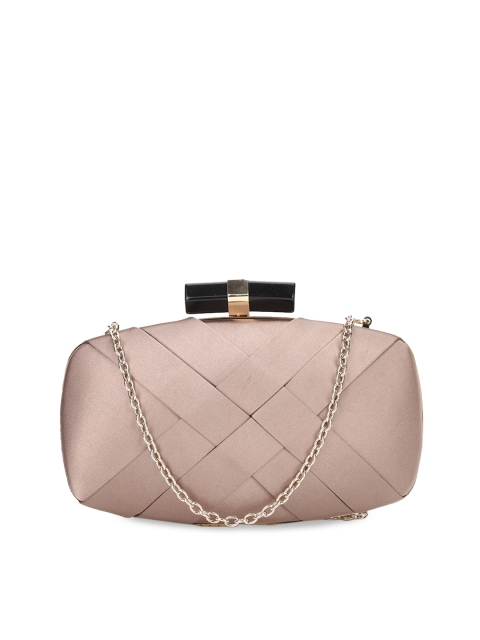 

Van Heusen Woman Peach-Coloured Self Design Handheld Bag