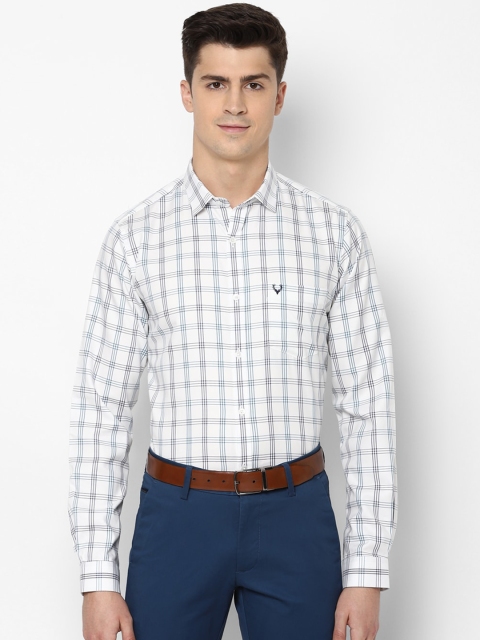 

Allen Solly Men White & Blue Slim Fit Checked Smart Casual Shirt