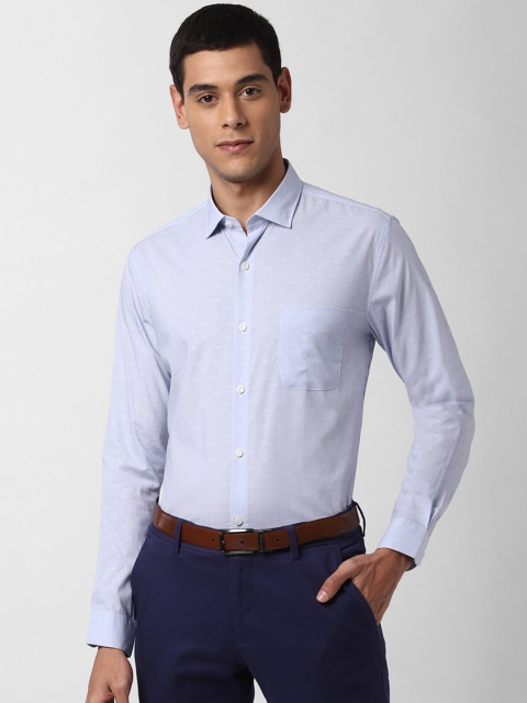 

Peter England Elite Men Blue Slim Fit Self Design Formal Shirt