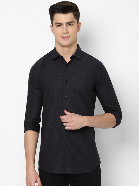 

Allen Solly Men Black & Charcoal Grey Slim Fit Checked Casual Shirt