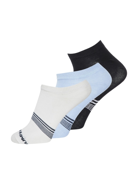 

JUMP USA Men Pack Of 3 Striped Pure Cotton Socks, White