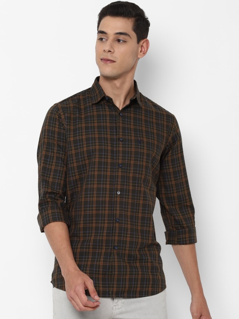 

Allen Solly Men Coffee Brown & Orange Slim Fit Checked Casual Shirt