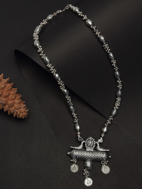 

NEUDIS Silver-Toned Alloy Rhodium-Plated Tribal Necklace