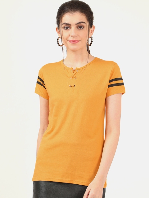 

V2 Value & Variety Mustard Yellow Chambray Regular Top