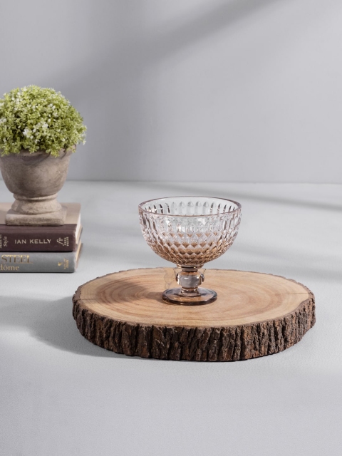 

Pure Home and Living Set of 2 Transparent Textured Footed Ice Cream Bowl