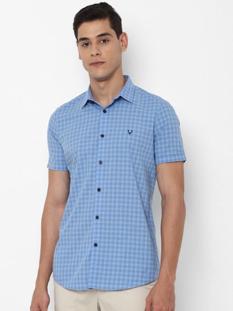 

Allen Solly Men Blue & White Slim Fit Checked Casual Shirt