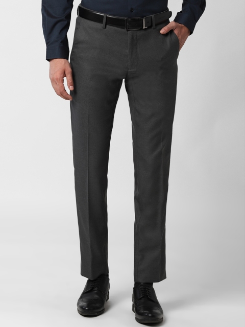 

Peter England Men Grey Slim Fit Solid Formal Trousers