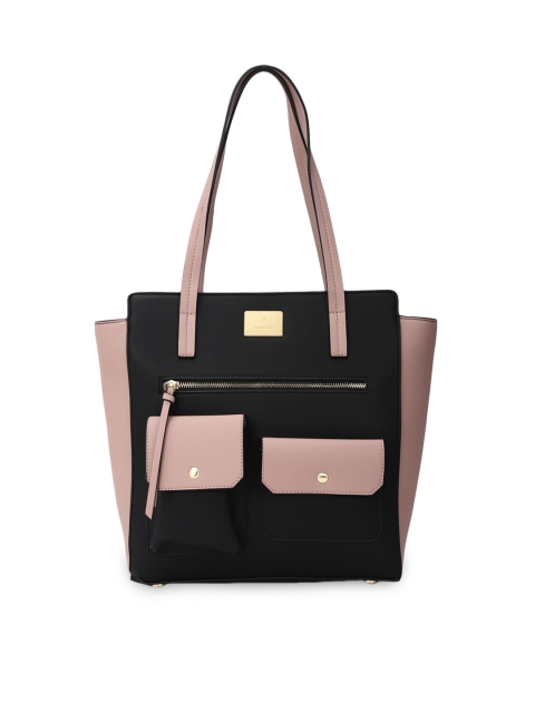 

Van Heusen Black & Pink Colourblocked Shoulder Bag